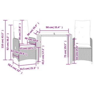 VidaXL Bistro set poly-rattan  