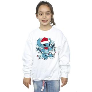 Disney  Lilo And Stitch Christmas Lights Sketch Sweatshirt 