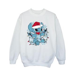 Disney  Lilo And Stitch Christmas Lights Sketch Sweatshirt 