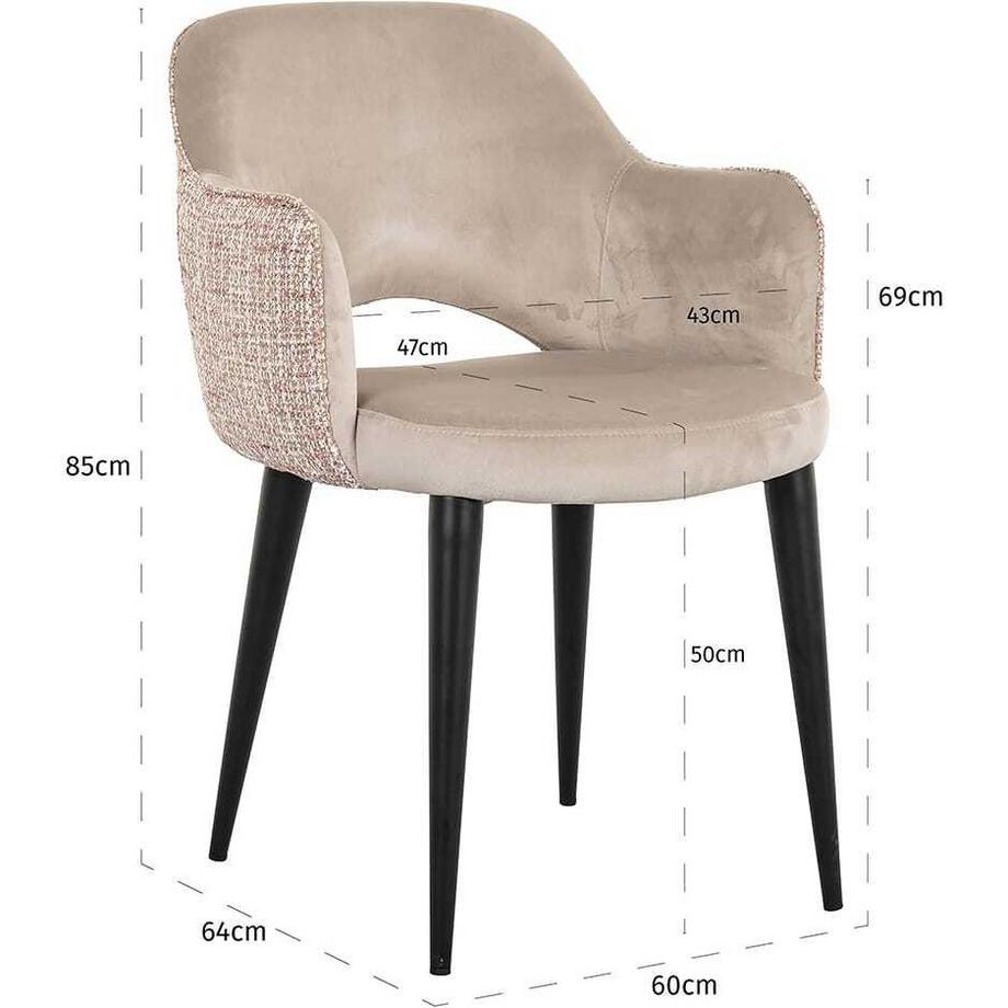 mutoni Esszimmerstuhl Giovanna khaki velvet  