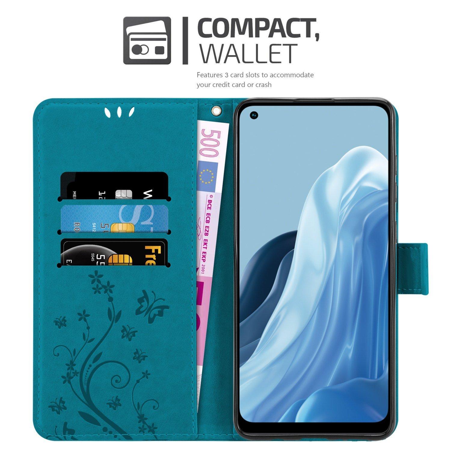 Cadorabo  Housse compatible avec Realme 7 5G - Coque de protection au design floral avec fermeture magnétique, fonction de support et emplacements pour cartes 