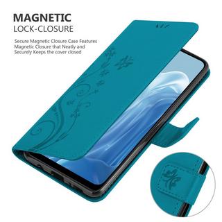 Cadorabo  Housse compatible avec Realme 7 5G - Coque de protection au design floral avec fermeture magnétique, fonction de support et emplacements pour cartes 