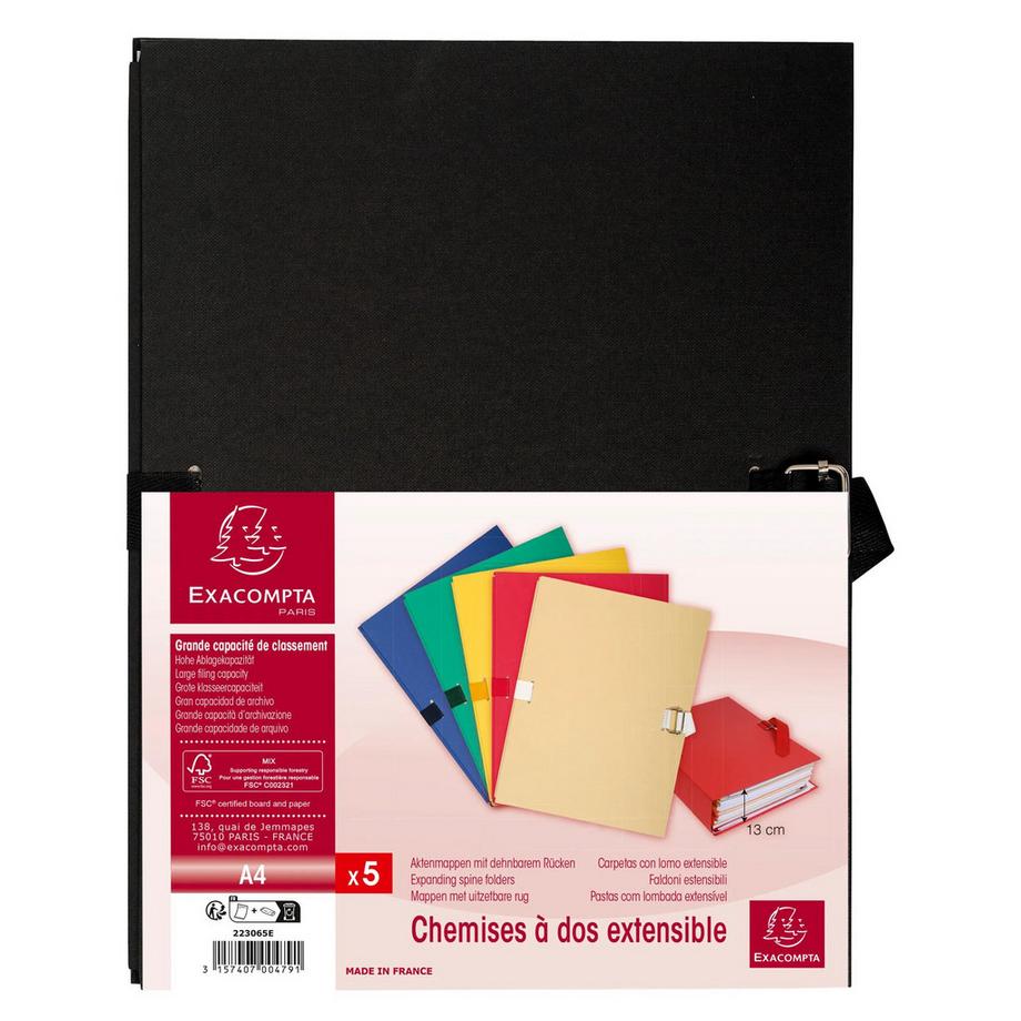 Exacompta AKTENMAPPEN EINBANDDECKEL LEINEN SORTIER - x 25  