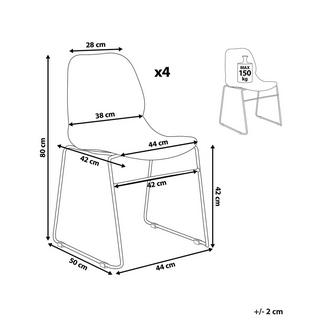 Beliani Chaise de salle à manger en Polypropylène Moderne PANORA  