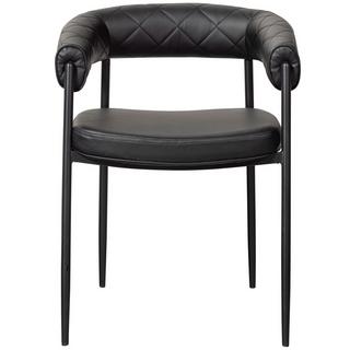 mutoni Fauteuil Sev simili cuir noir  