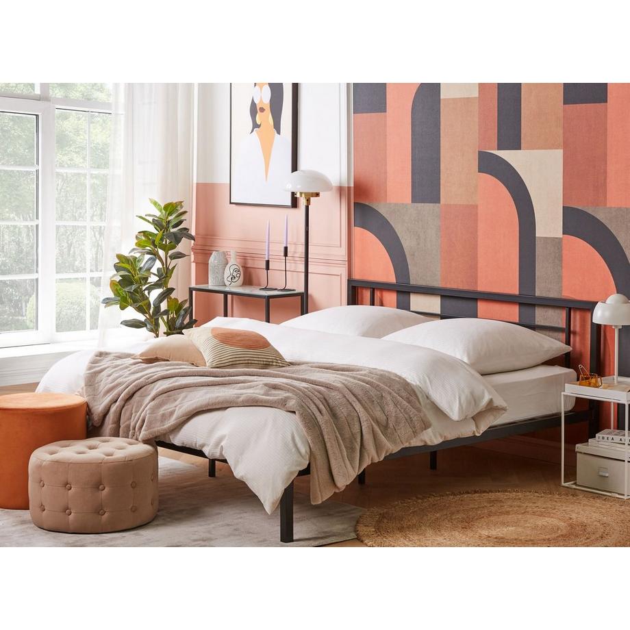 Beliani Letto con rete a doghe en Acciaio Moderno CUSSET  