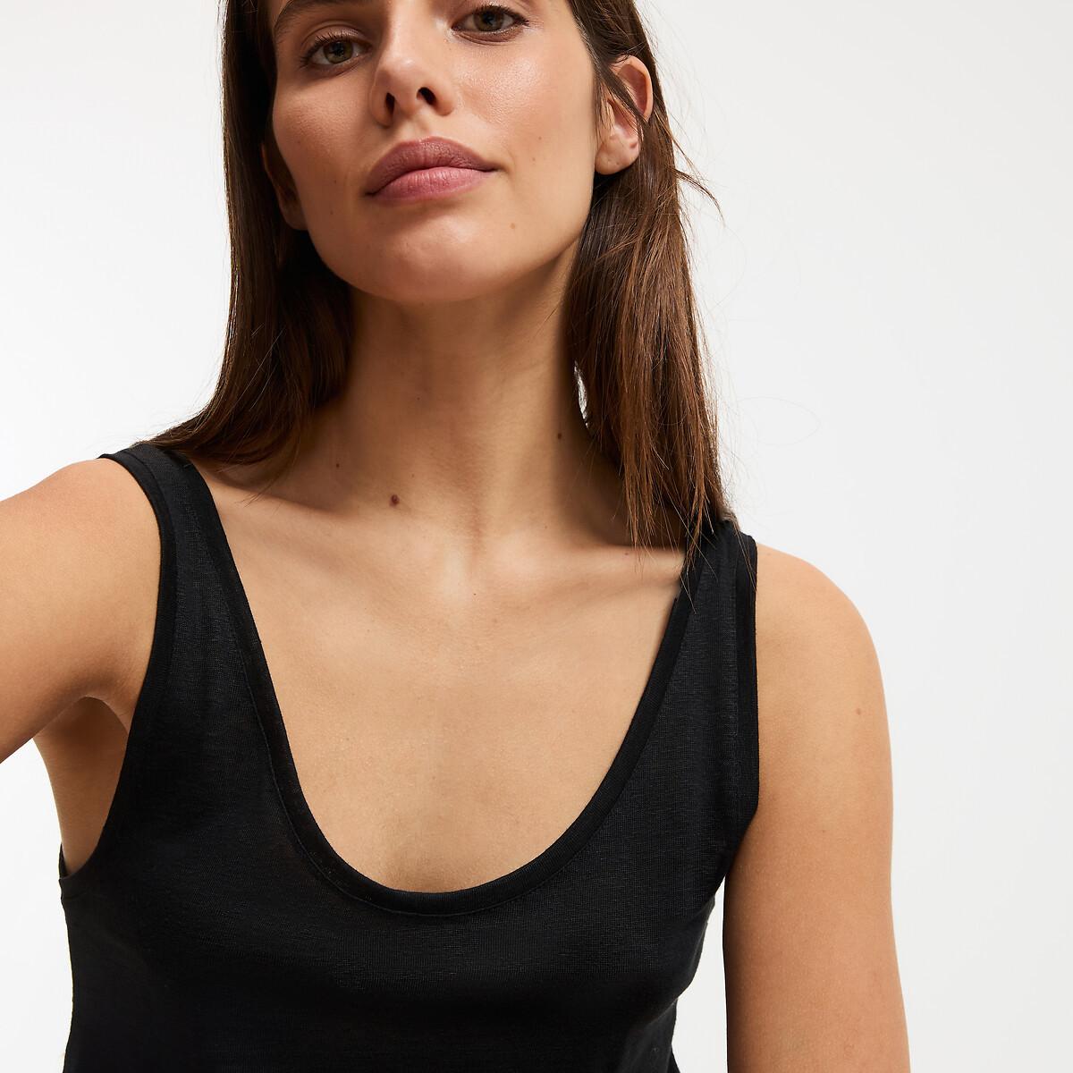 La Redoute Collections Lockeres Leinen Rundhals Tanktop  