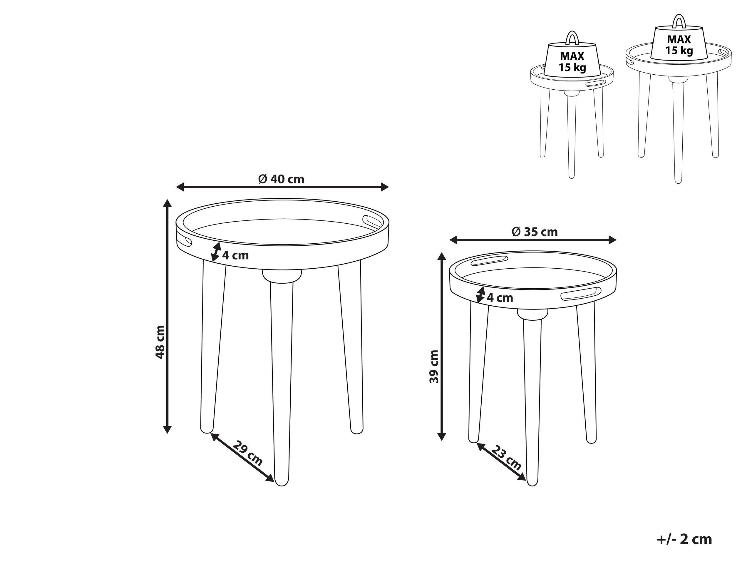 Beliani Ensemble de tables en Manguier Traditionnel ASTAI  