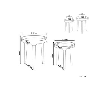 Beliani Ensemble de tables en Manguier Traditionnel ASTAI  