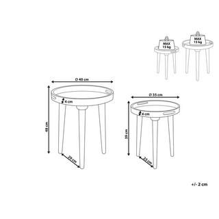 Beliani Beistelltisch 2er Set aus Mangoholz Klassisch ASTAI  