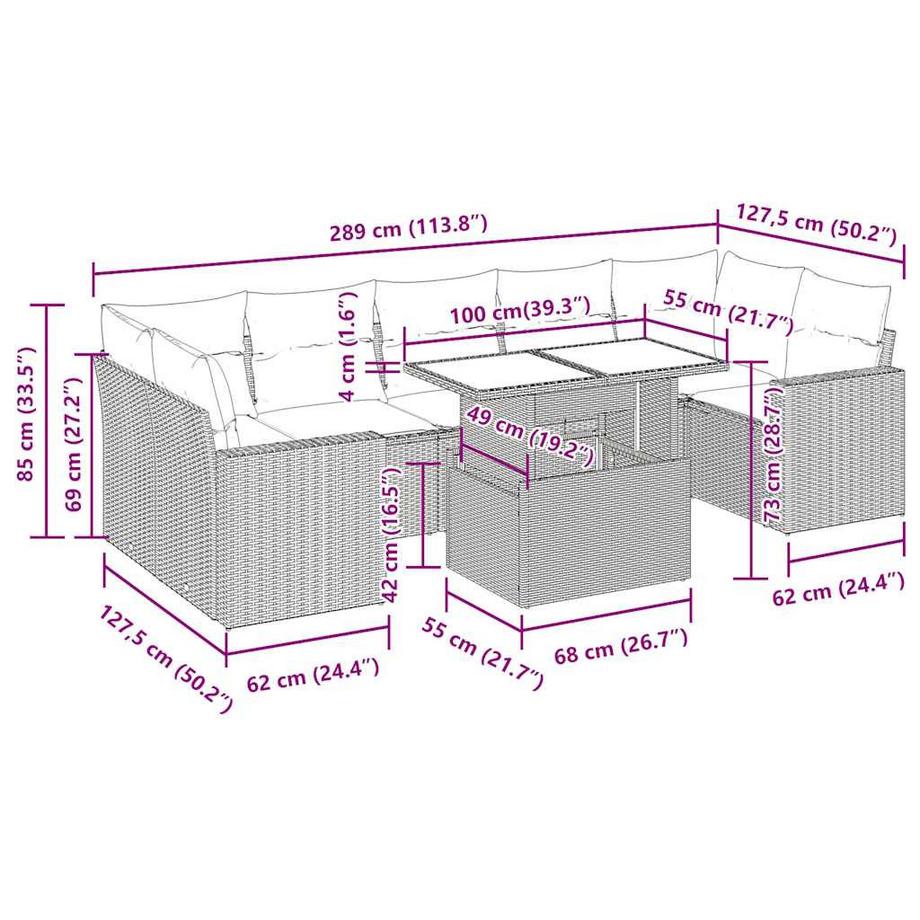 VidaXL Garten sofagarnitur poly-rattan  