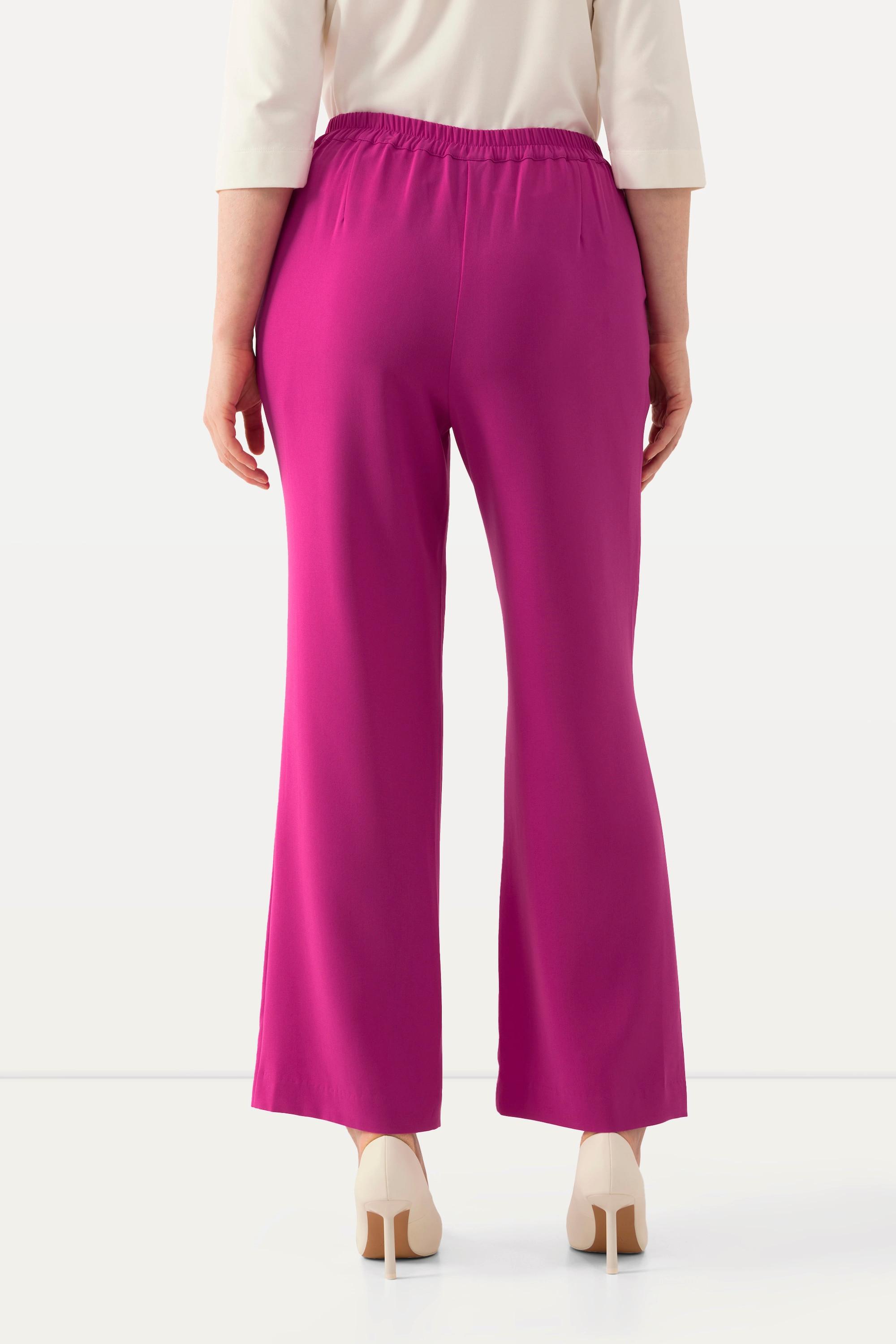 Ulla Popken Anzughose weites gerades Bein Elastikbund  