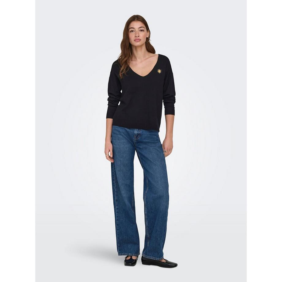 ONLY Langarm V-Ausschnitt Pullover  
