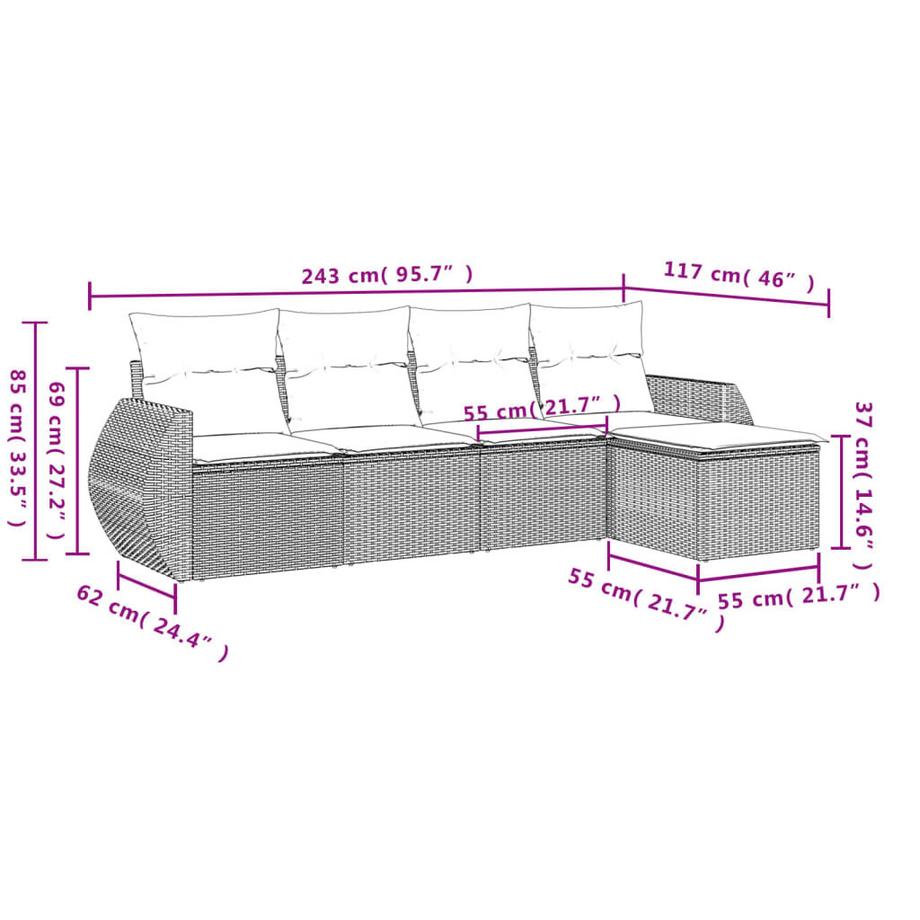 VidaXL Garten sofagarnitur poly-rattan  