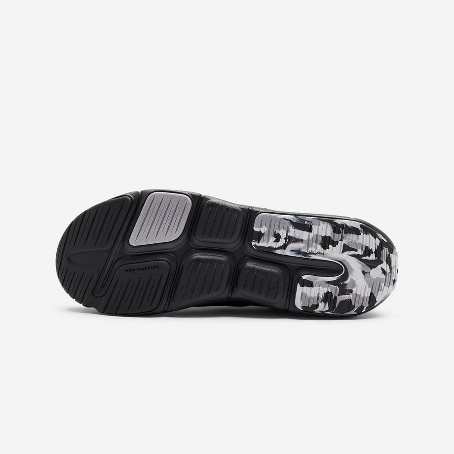 DECATHLON Chaussures de Sport Enfant Scratch Lacets Élastiques Chaussures à scratch et lacets élastiques enfant, Playful Fast noir et gris 
