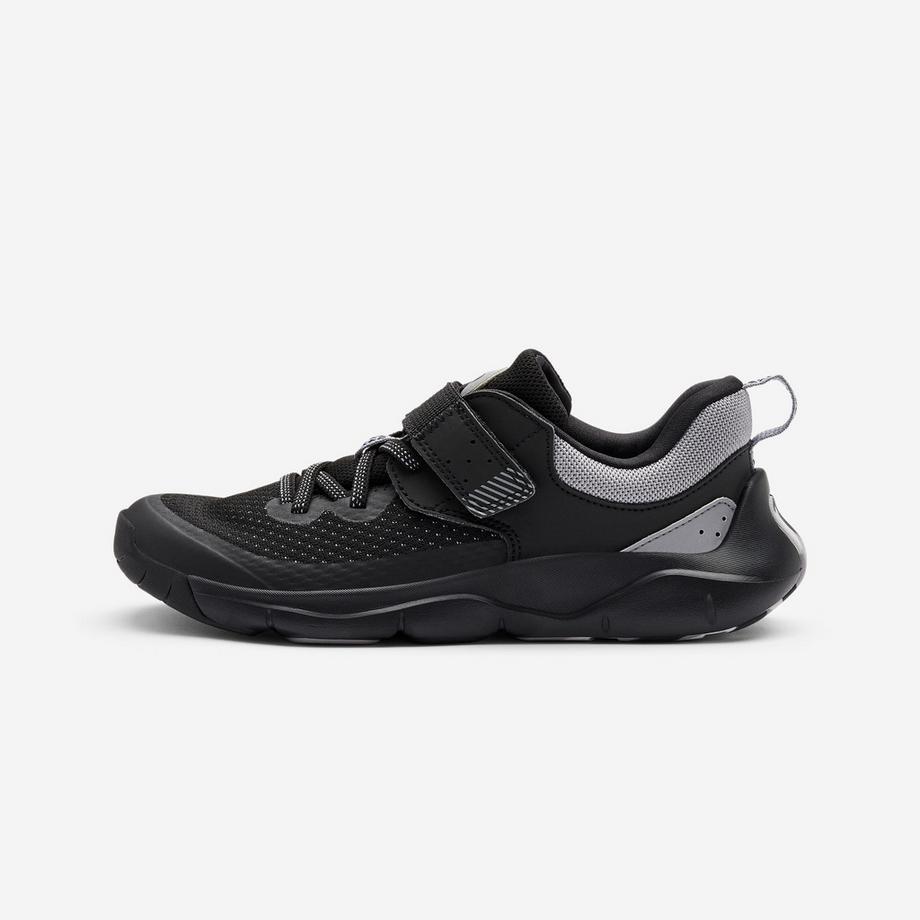 Chaussures à scratch et lacets élastiques enfant, Playful Fast noir et gris