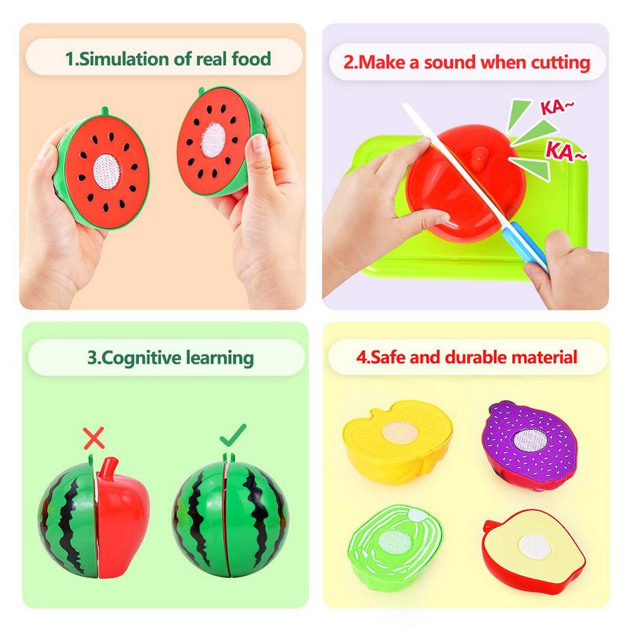 Activity-board  Accessoires de cuisine pour jeu de rôle, set de jeu de nourriture pour enfants 