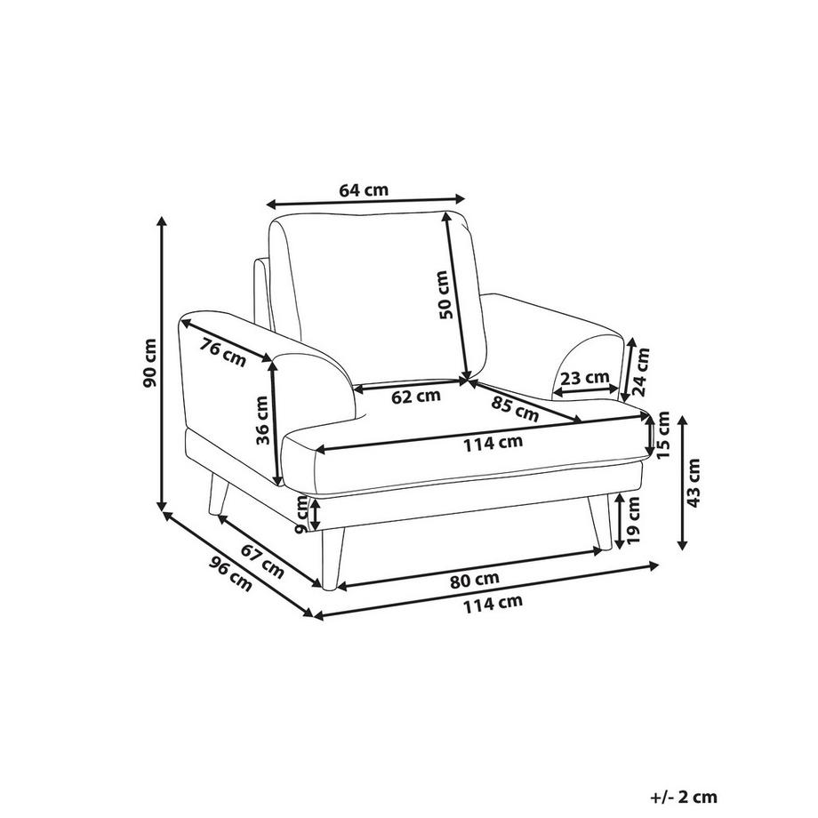 Beliani Fauteuil en Tissu Moderne KILDAL  