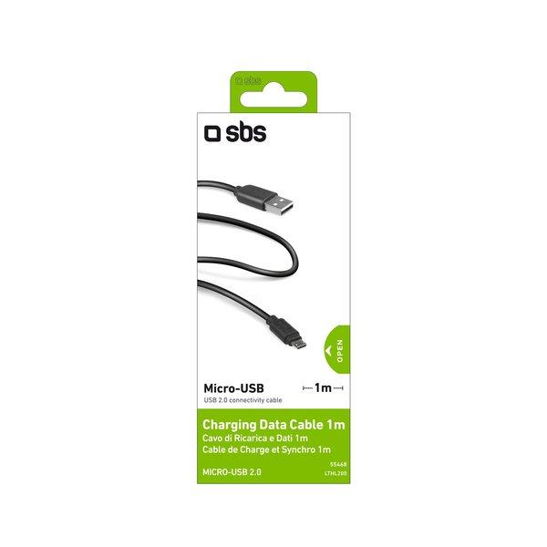 SBS  1m USB2.0/MicroUSB cavo USB USB A Micro-USB A Nero 