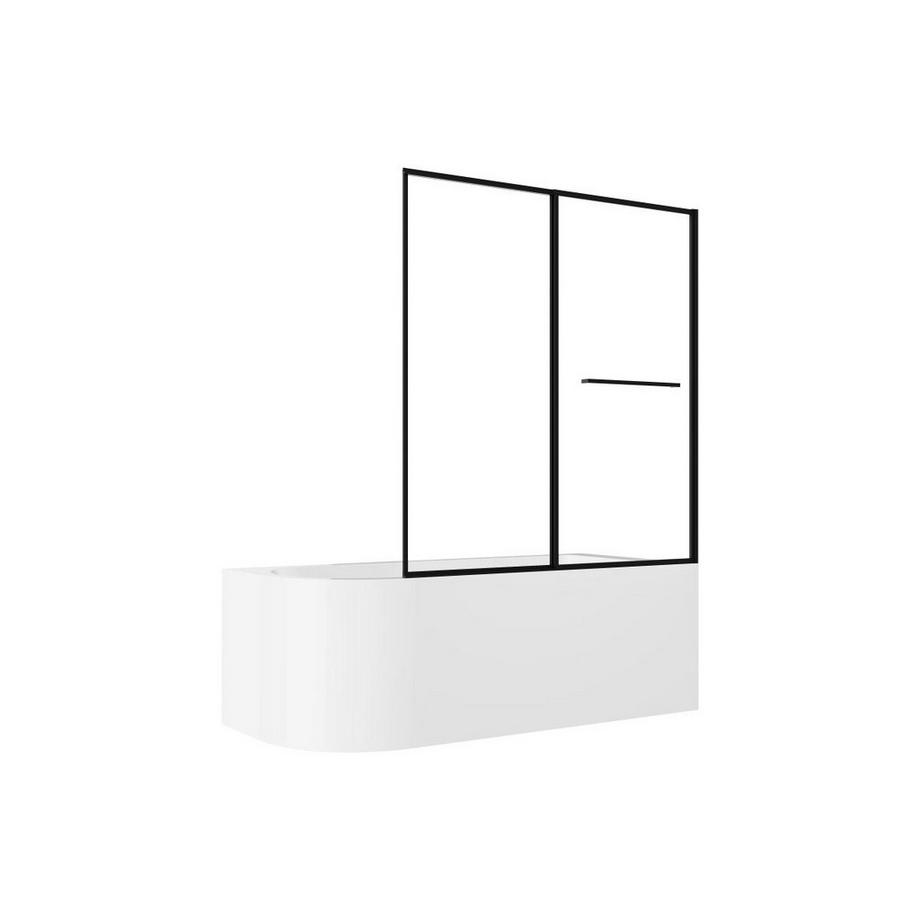 SHOWER DESIGN Vasca da bagno doccia e parete per vasca da bagno scorrevole 240 litri Bianca - Angolo a destra - ANIKA  