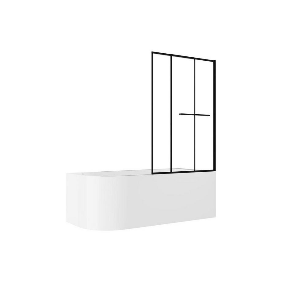 SHOWER DESIGN Vasca da bagno doccia e parete per vasca da bagno scorrevole 240 litri Bianca - Angolo a destra - ANIKA  