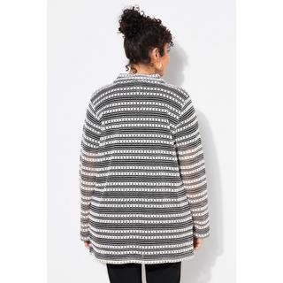 Ulla Popken Cardigan à rayures Coupe ouverte Manches longues  
