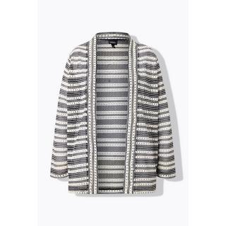 Ulla Popken Cardigan à rayures Coupe ouverte Manches longues  