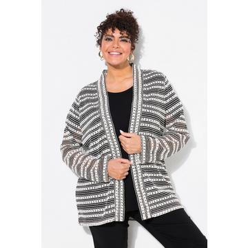 Cardigan à rayures. Coupe ouverte et manches longues