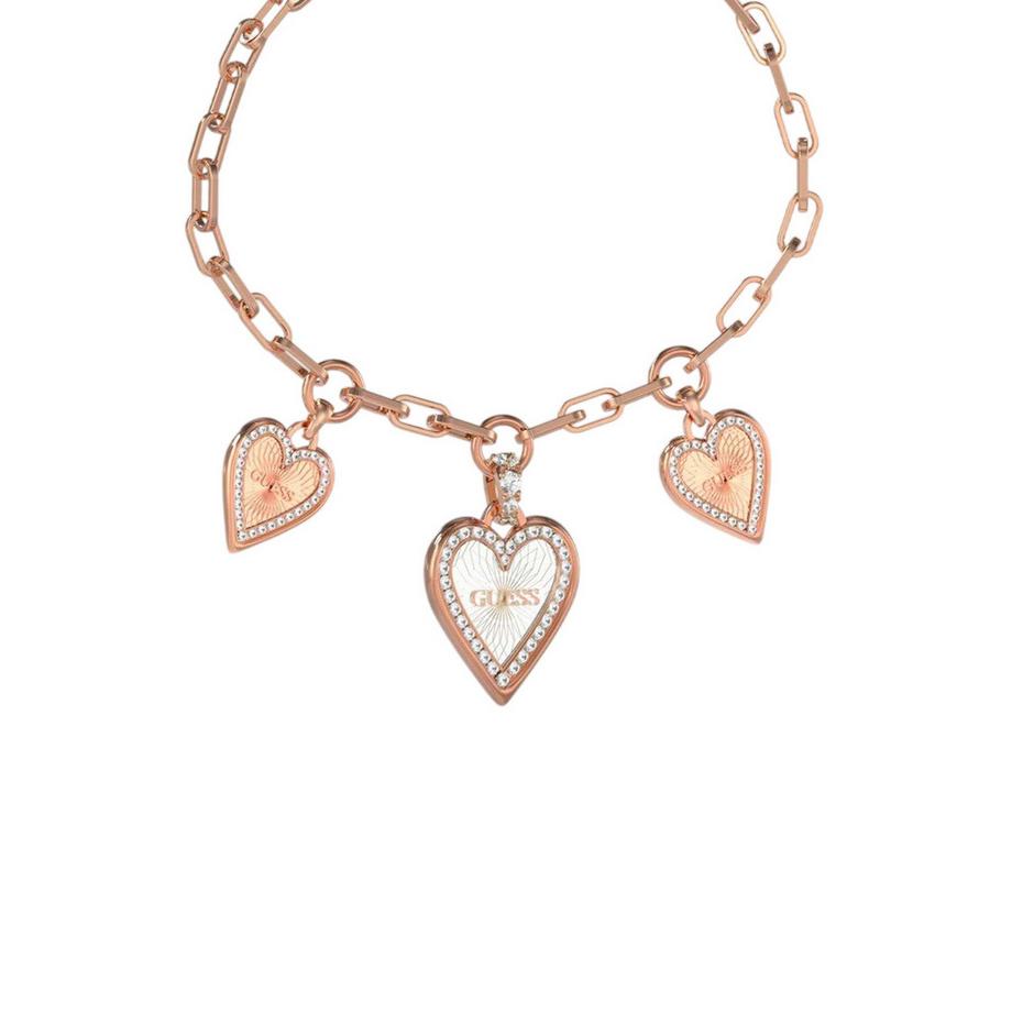 GUESS  Bracelet À Breloques Plaqué Or Rose Love Me Tende 
