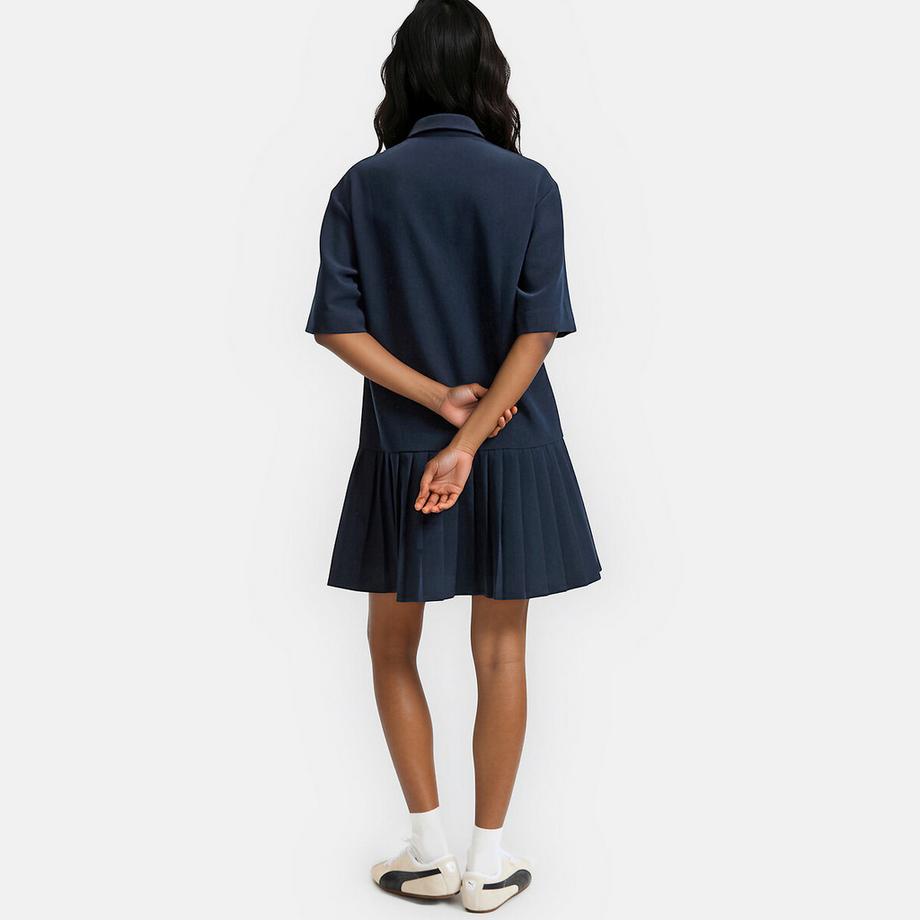 La Redoute Collections Kurzärmeliges Hemdkleid mit Plissee-Rock  