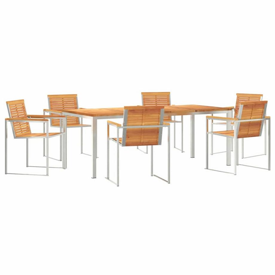 Ensemble de repas extérieur bois d'acacia massif
