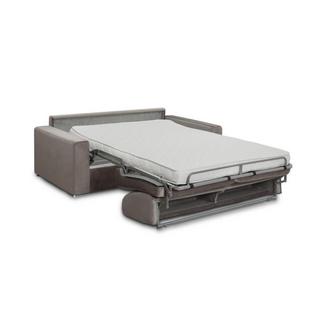 Vente-unique Divano letto 4 posti a ribalta Materasso 160 cm Spessore 16 cm Memory foam Velluto Beige - CALITO  