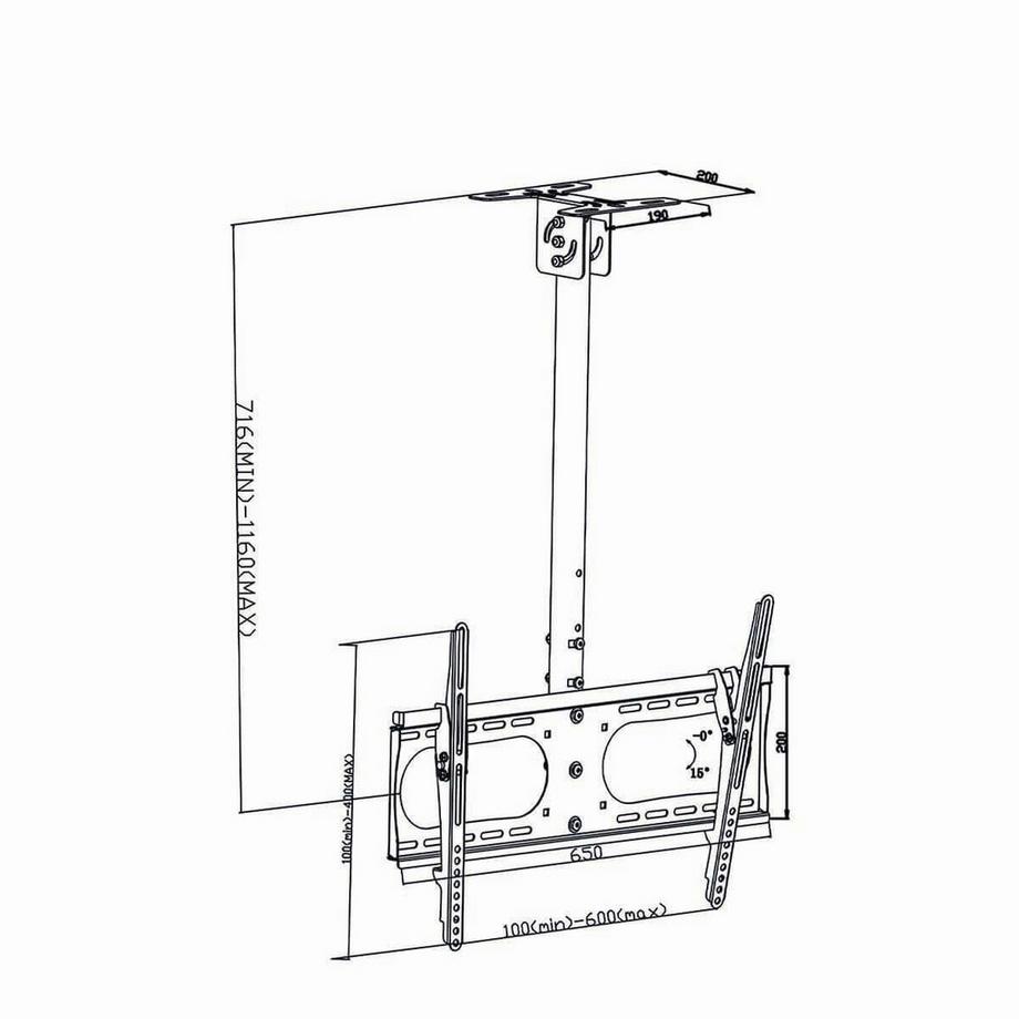 Nedis  Nedis, Supporto a soffitto regolabile per TV - 42-65 pollici 