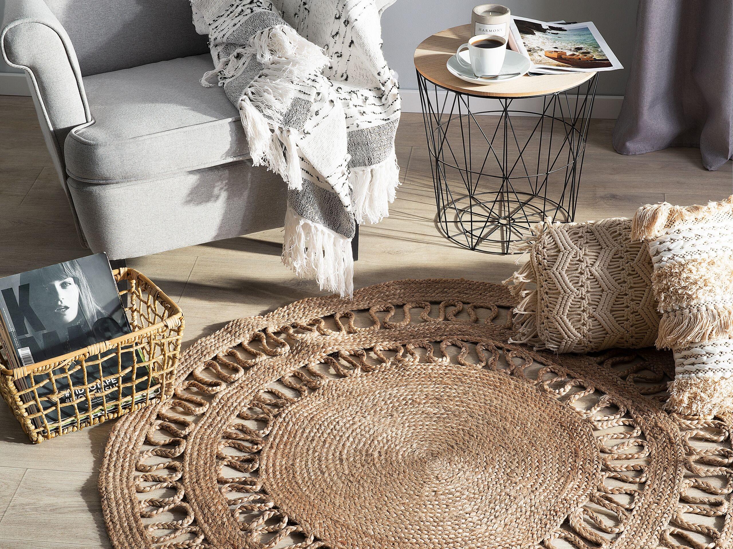 Beliani Tapis en Jute Boho DIKILI  