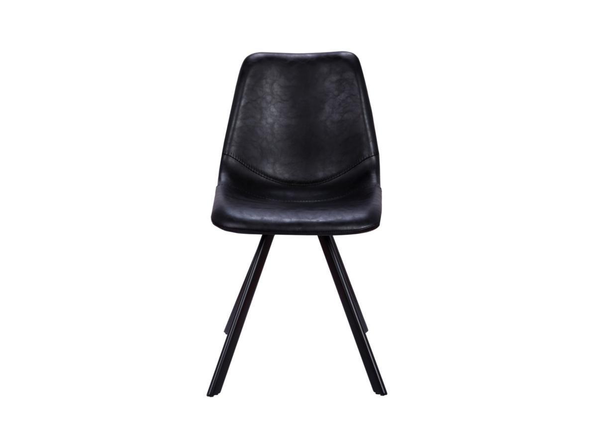 Vente-unique Lotto di 2 sedie in Similpelle Nero LUBINE  