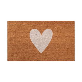 Eulenschnitt Kokos Fussmatte Weisses Herz  