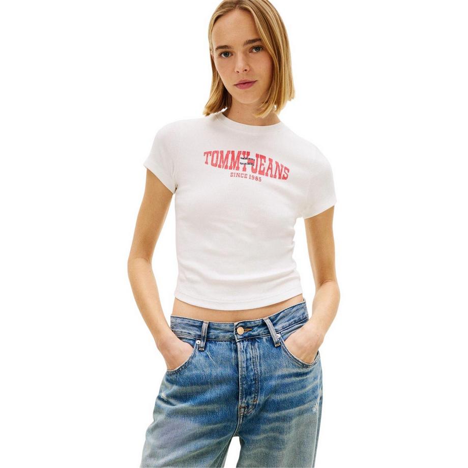 TOMMY JEANS Geripptes Slim Fit T-Shirt  