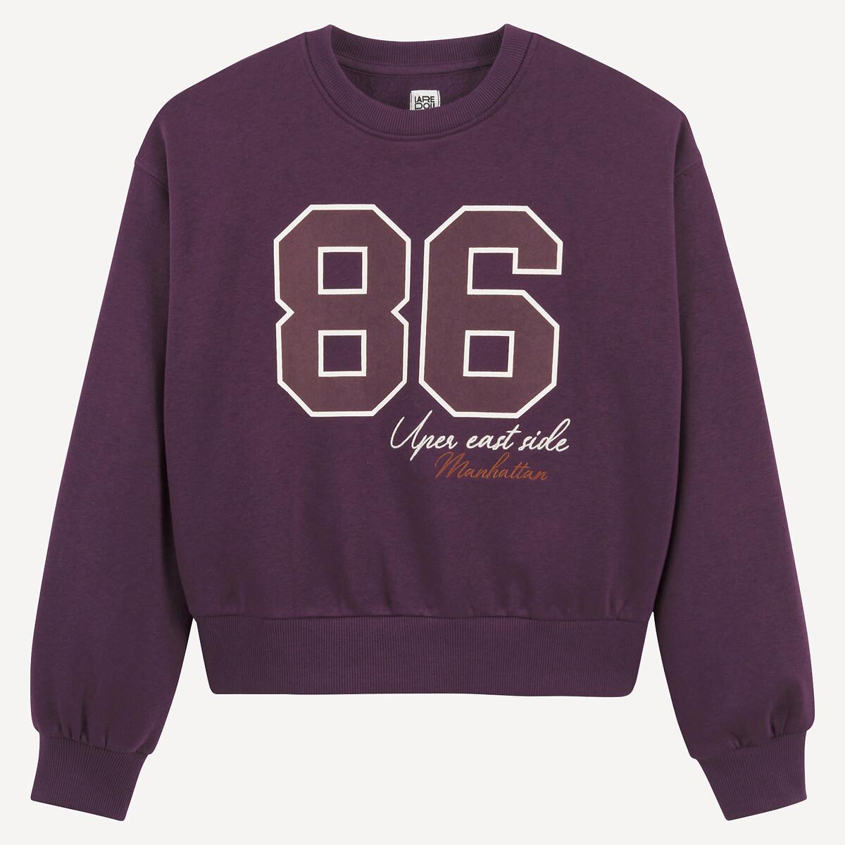 La Redoute Collections  Bedrucktes und besticktes Sweatshirt mit Rundhalsausschnitt aus Molton 