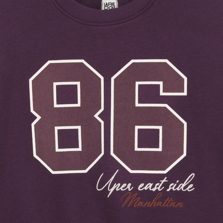 La Redoute Collections  Bedrucktes und besticktes Sweatshirt mit Rundhalsausschnitt aus Molton 