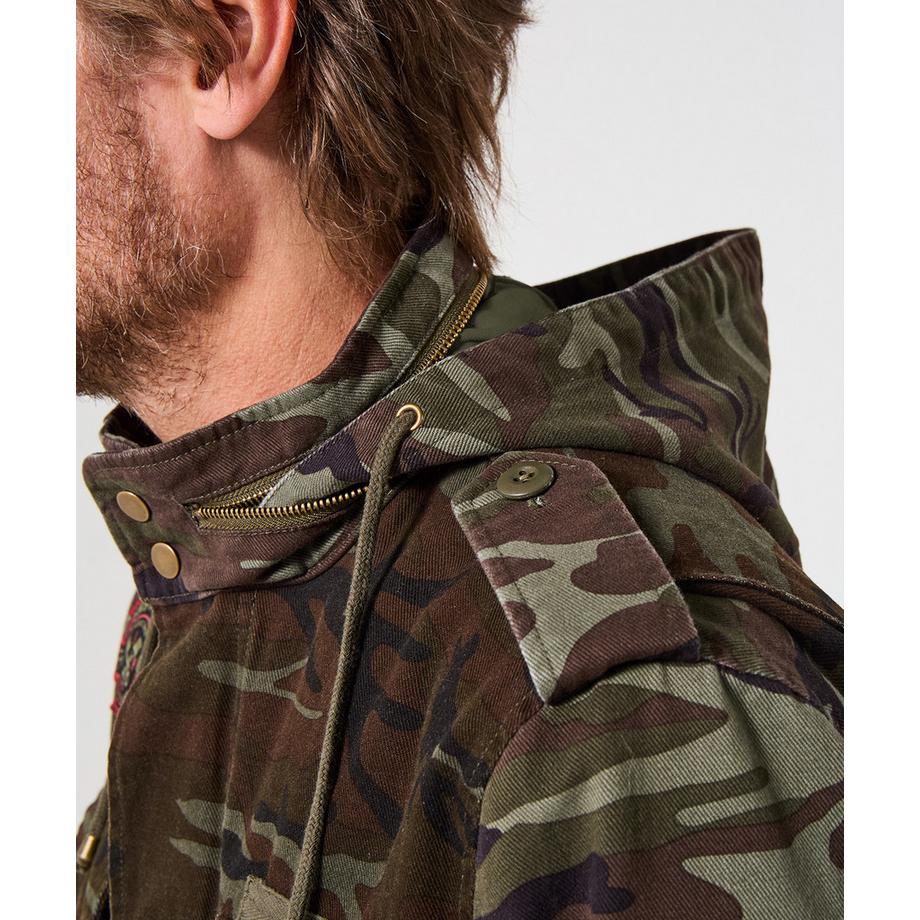 Joe Browns Tarnjacke Militärstil Trichterkragen  