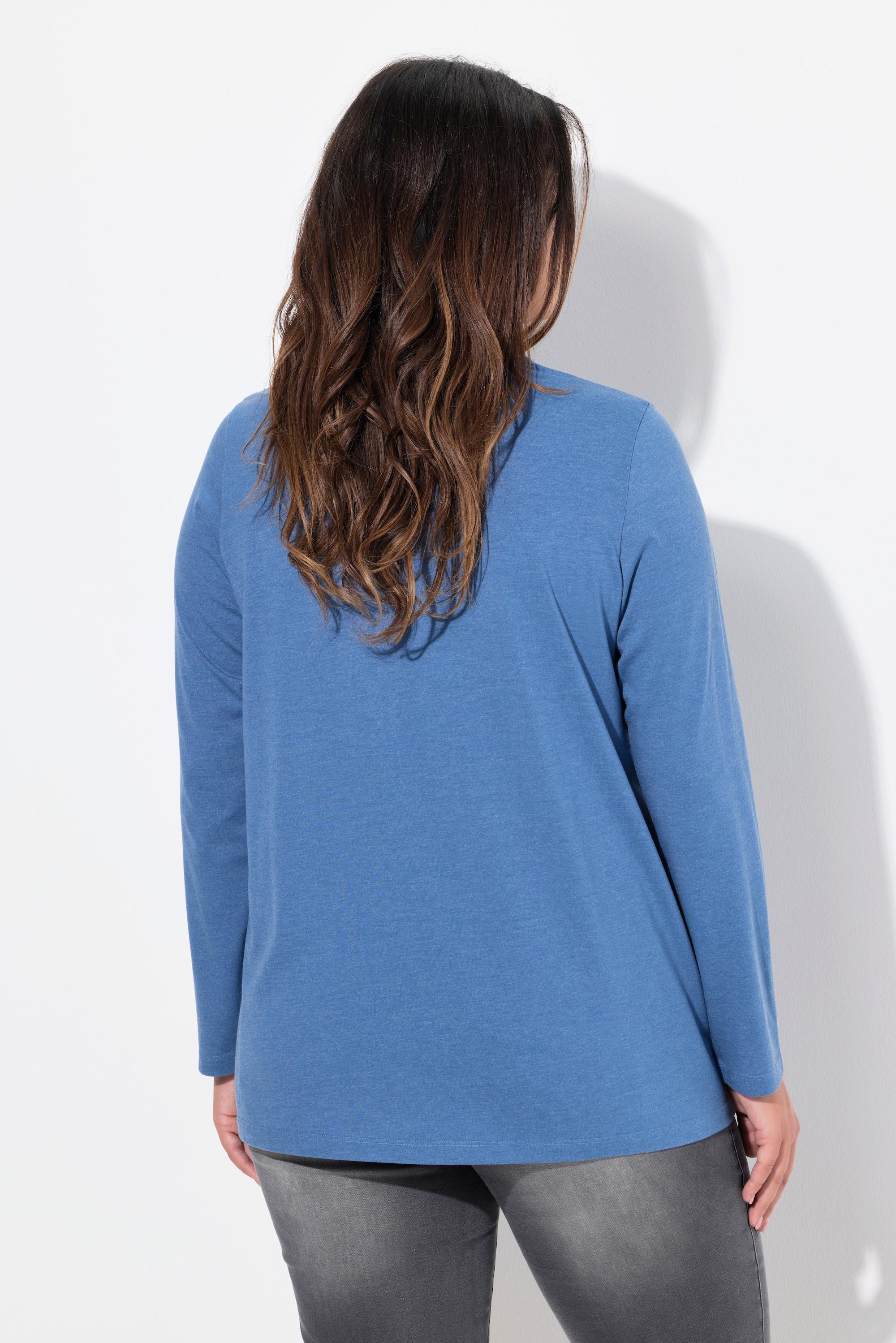 Ulla Popken Maglia A-line Maniche Lunghe Pieghe Perline  