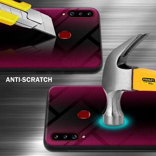 Cadorabo  Housse compatible avec Samsung Galaxy A20s - Aspect rayé - Coque de protection en silicone TPU et dos en verre trempé 