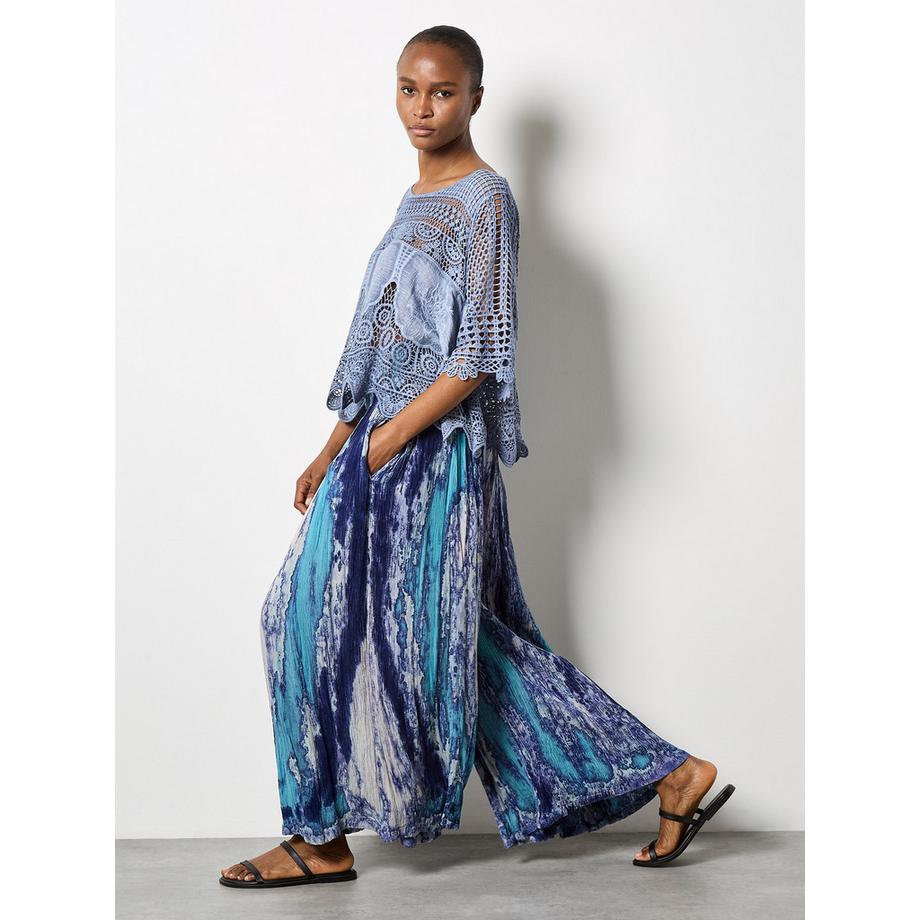 Tie Dye Crinkle Palazzo-Hose