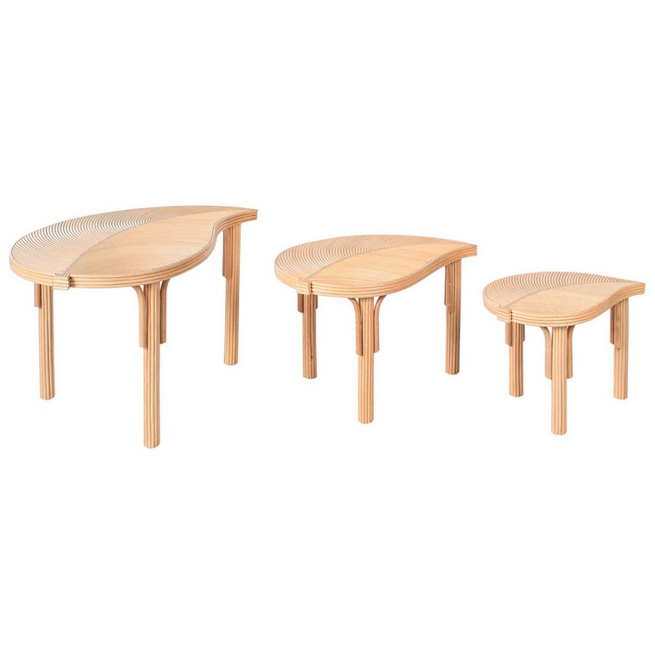 Lot de 3 tables basses en Rotin  PARALIA