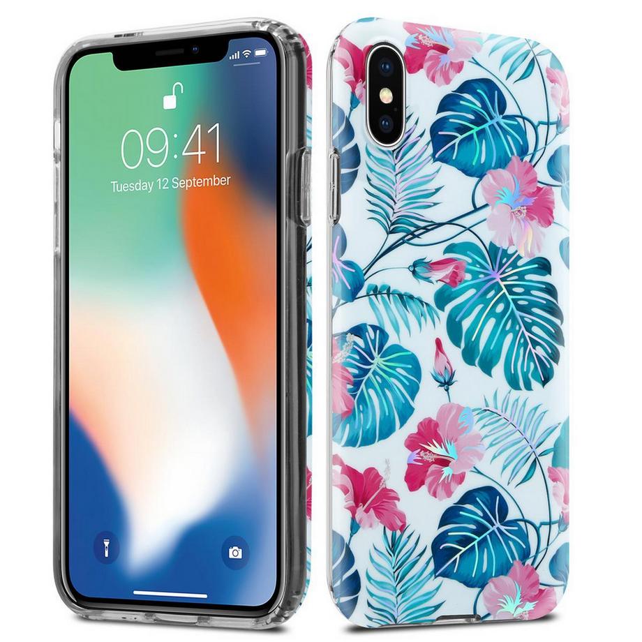 Cadorabo  Hülle für Apple iPhone X  XS aus TPU Silikon mit floralem Muster 