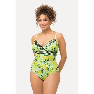 Ulla Popken Costume da bagno Stampa Limoni Coppe Morbide Spalline Regolabili  