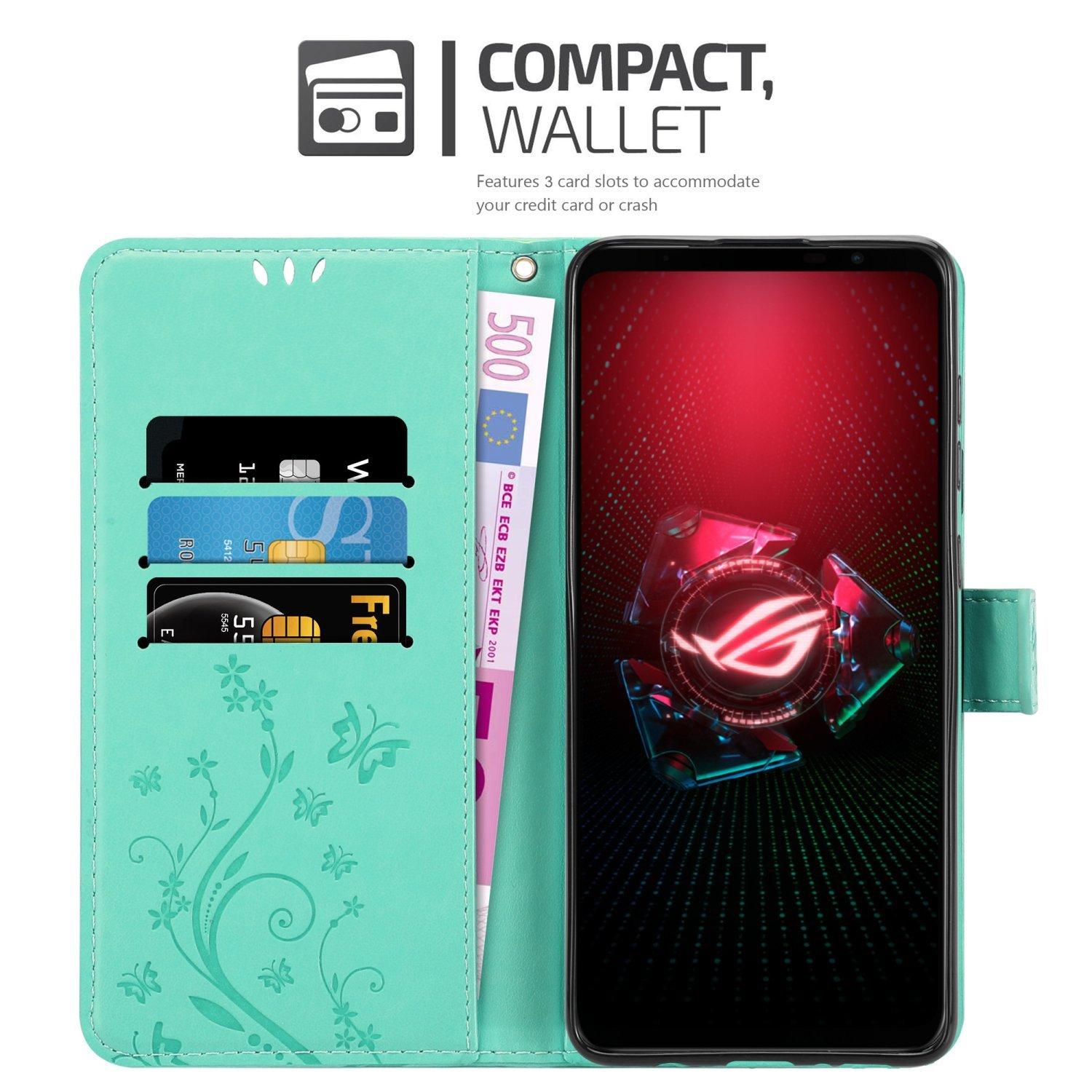 Cadorabo  Hülle für Asus ROG Phone 5 Blumen Design Magnetverschluss 