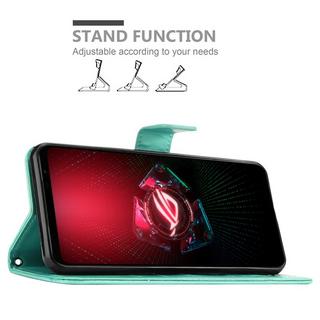 Cadorabo  Housse compatible avec Asus ROG Phone 5 - Coque de protection au design floral avec fermeture magnétique, fonction de support et emplacements pour cartes 