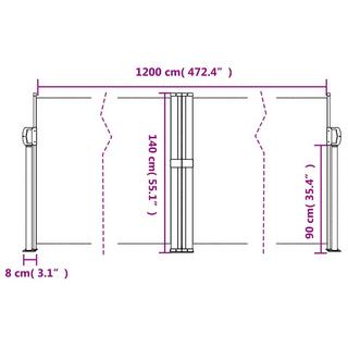 VidaXL Auvent latéral rétractable  