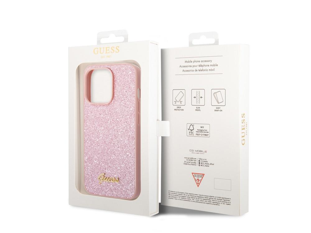 GUESS  Coque iPhone 14 Pro TPU Glitter Script 